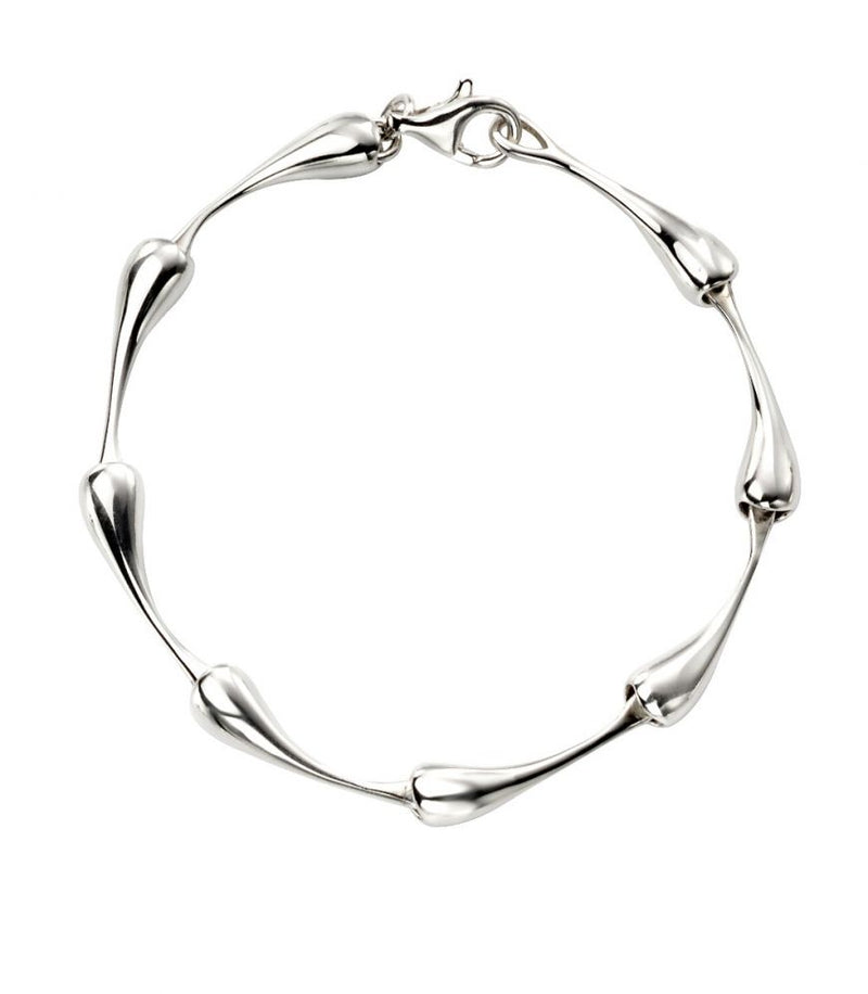 Silver Organic Drop Link Bracelet