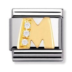 NOMINATION Gold CZ Letter M Charm 030301-13