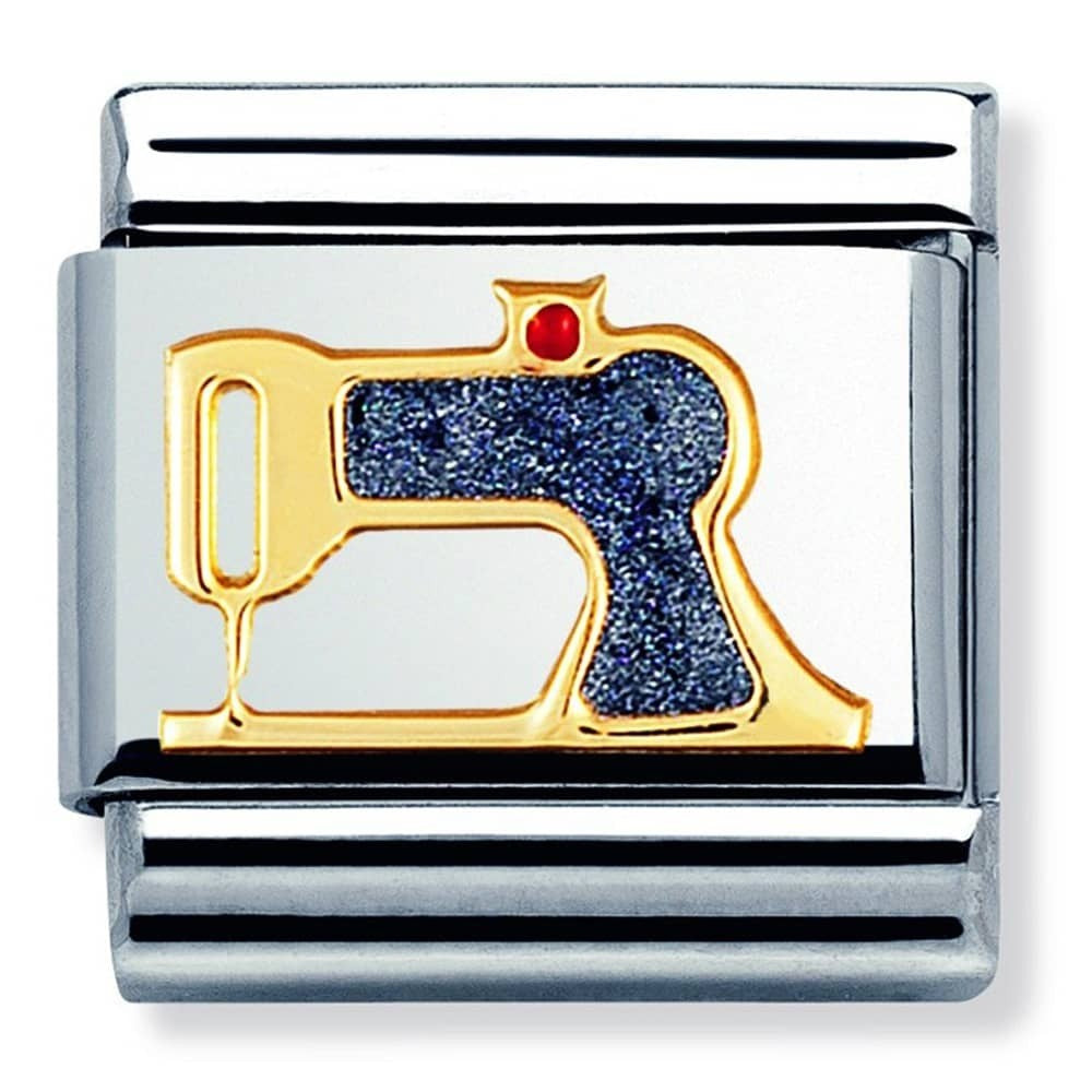 NOMINATION Enamel Gold Sewing Machine Charm 030208-43