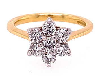 18ct Gold Diamond Cluster Ring ASM1445