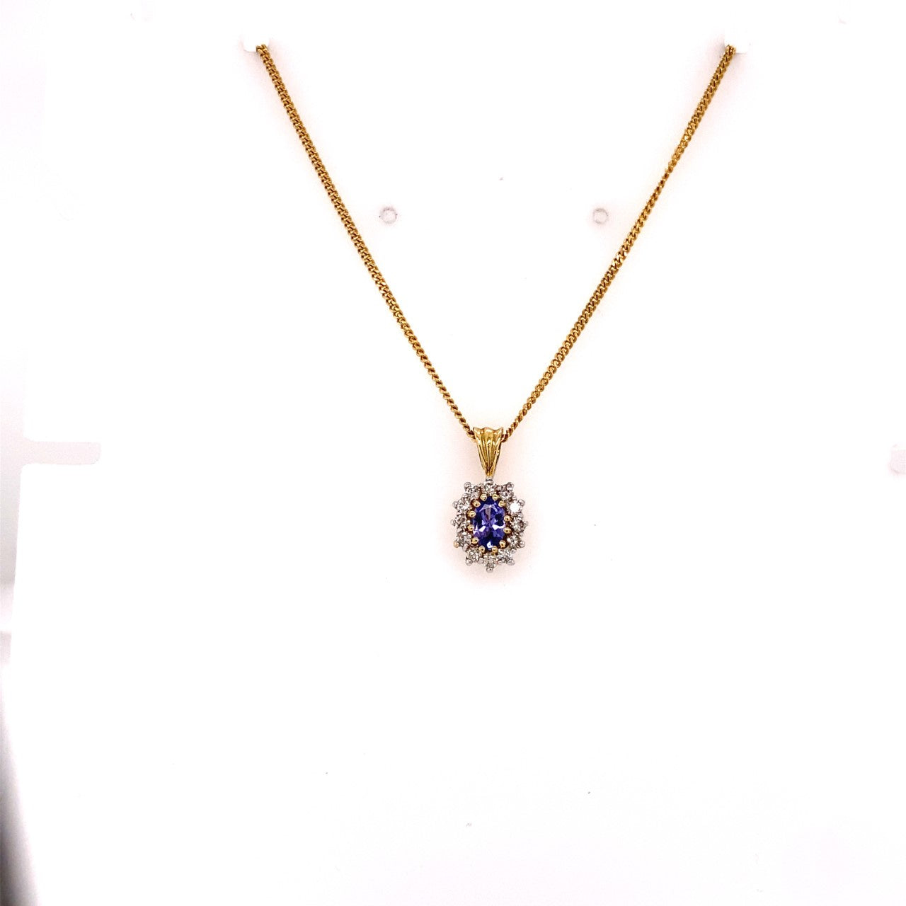 18ct Gold Tanzanite & Diamond Pendant P22TAN