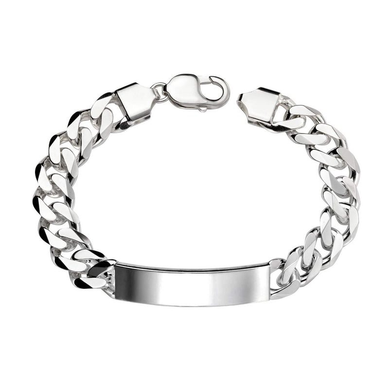 Silver Heavyweight ID Curb 22cm Bracelet Engravable