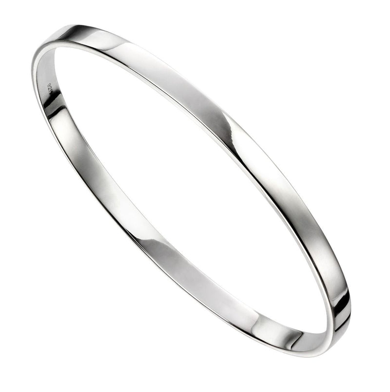 Silver Plain Engravable Oval bangle