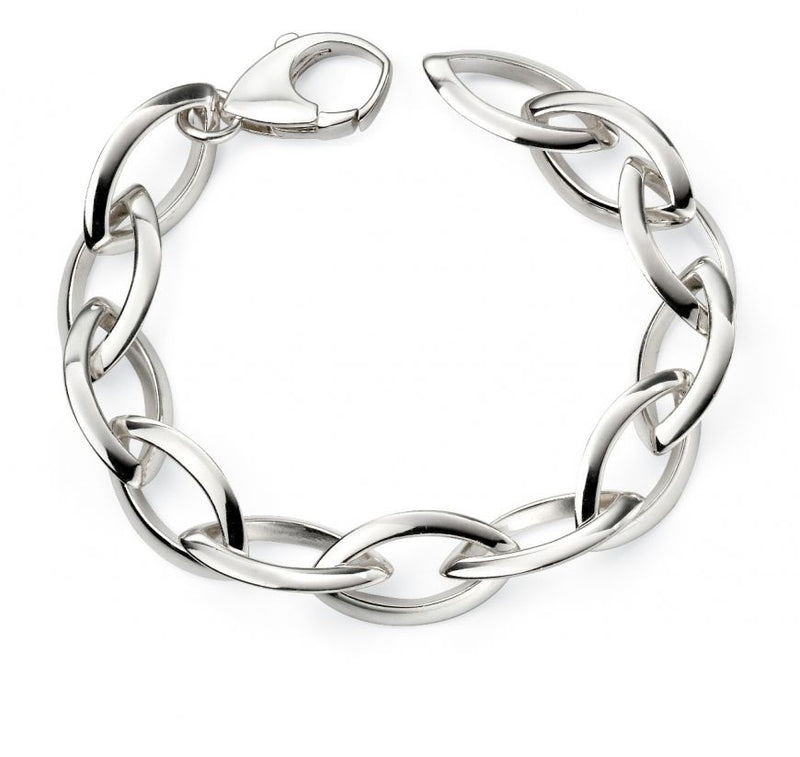 Sterling Silver Marquise Open Link Bracelet