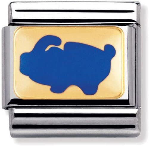 NOMINATION  Classic Chinese Zodiac Gold Pig Blue Link 030275/20