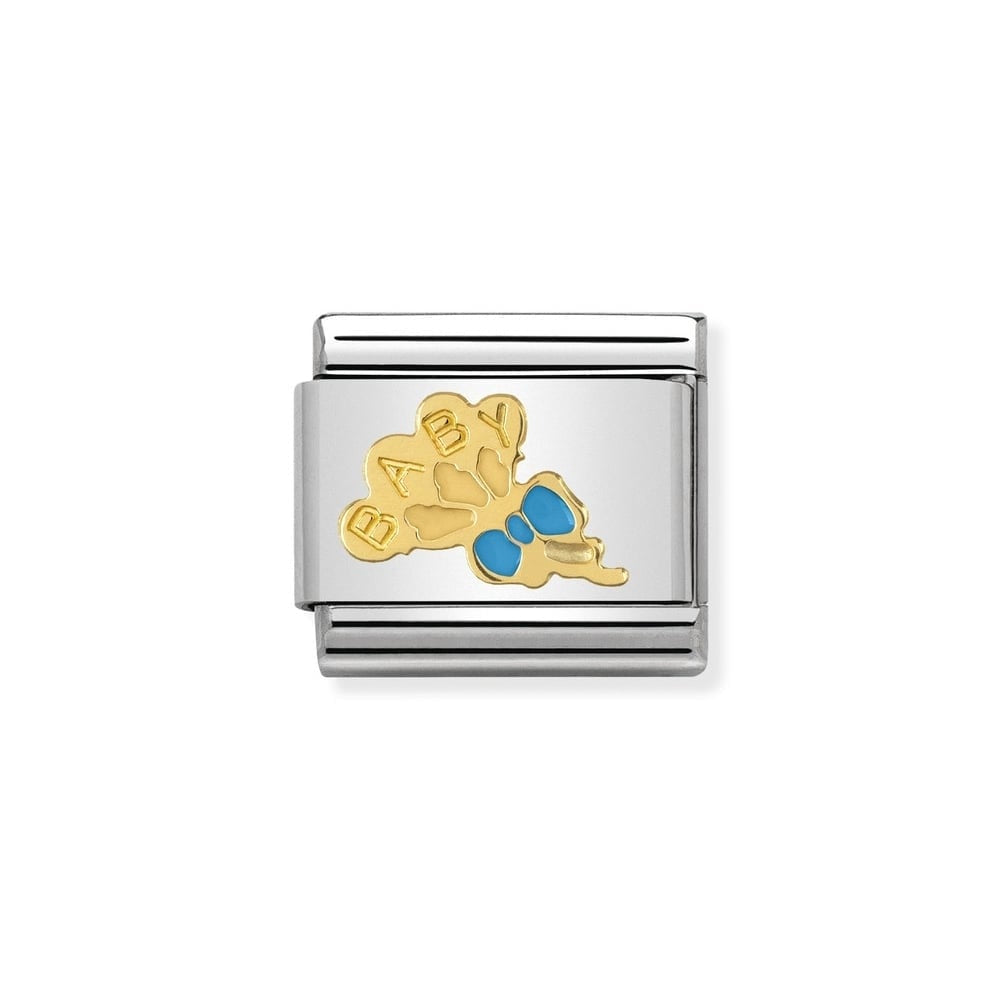 NOMINATION CLASSIC Gold Daily Life Blue Baby Balloons Charm 030242/42