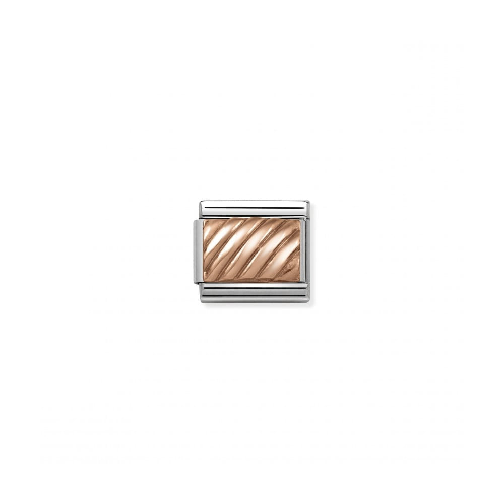 NOMINATION CLASSIC Rose Gold Engraved Stripe Charm 430102/05