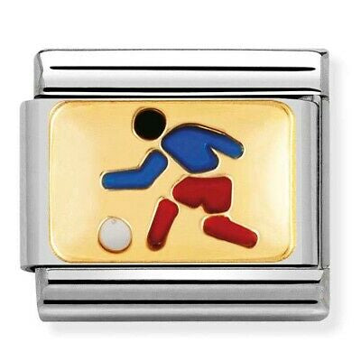 Nomination Gold Football Player Charm 030287-02
