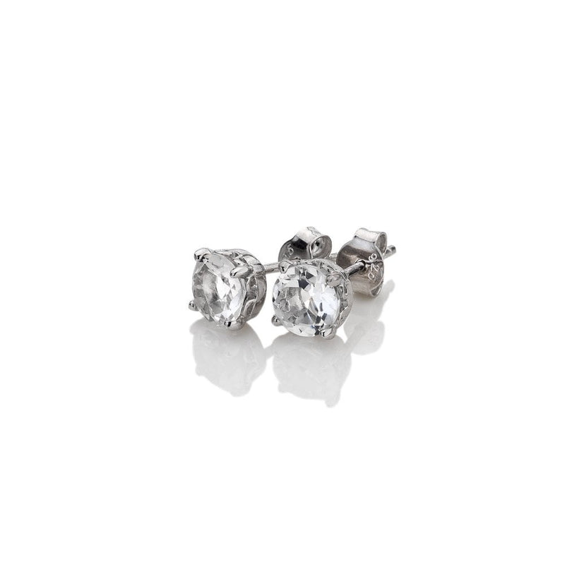 Hot Diamonds April Sterling Silver White Topaz Earrings AE004