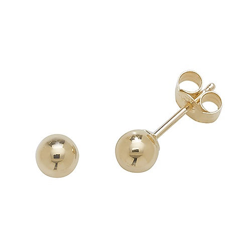 9ct Yellow Gold 4mm Ball Stud Earrings