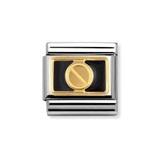 Nomination CLASSIC Gold Elegance Black Screw Charm 030280/06