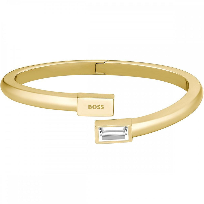 BOSS Ladies Clia Light Yellow Gold IP Plated Bangle 1580412