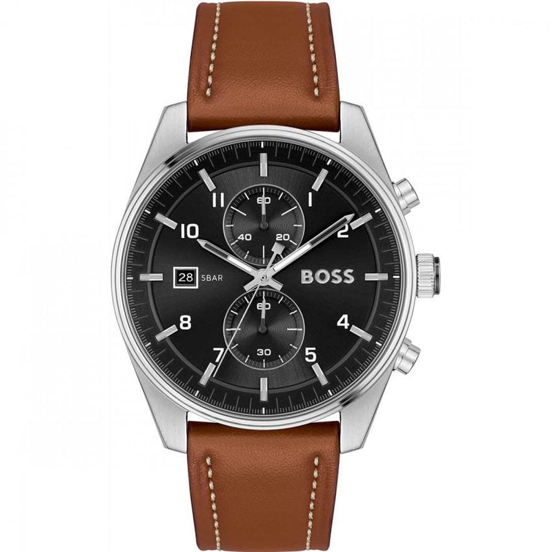 BOSS Gents Skytraveller Watch Brown Leather Strap 1514161