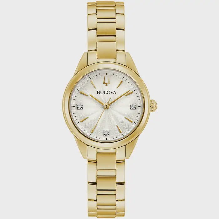 Bulova Ladies Gold Tone Classic Sutton Watch 97P150