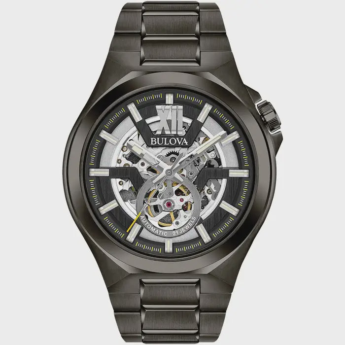 Bulova Gents Maquina Black Ion Plated Automatic Watch 98A179