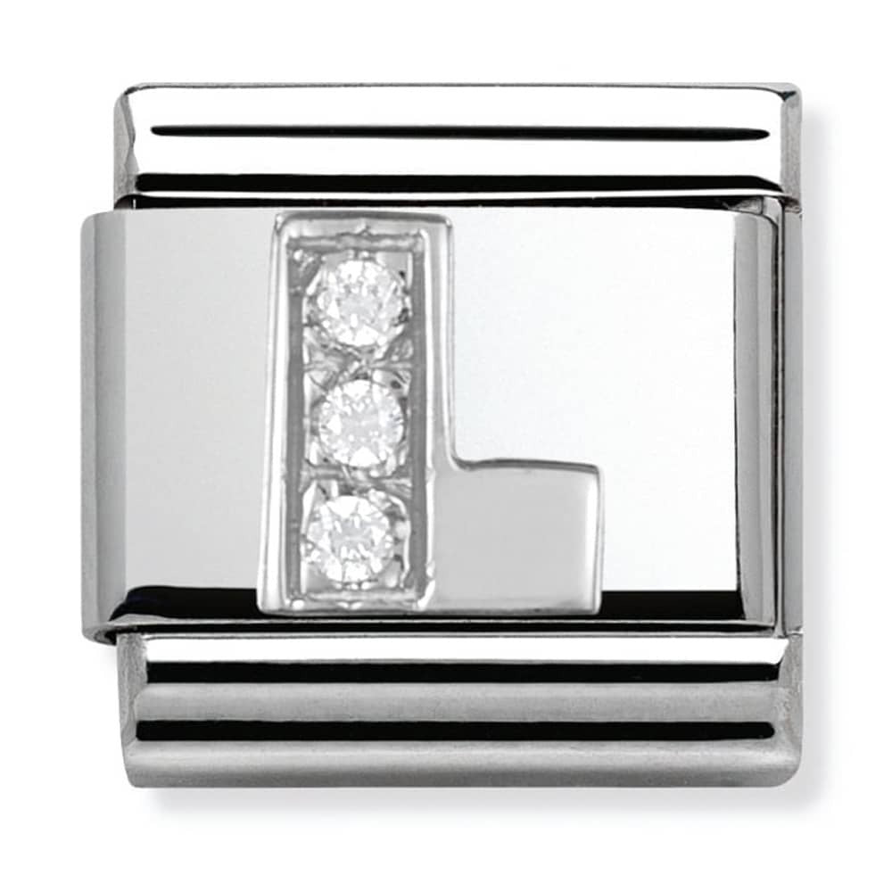 NOMINATION CZ Letter L Charm 330301-12