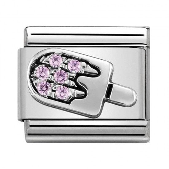 NOMINATION Pink Ice Cream CZ Charm 330304-27