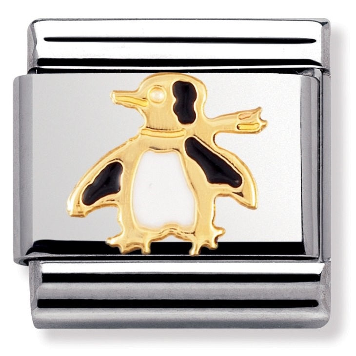 NOMINATION Enamel Gold Penguin Charm 030213-04