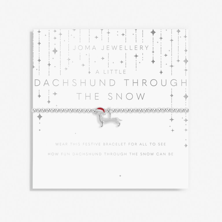 Joma Jewellery Children's Christmas A Little 'Dachshund Through The Snow' Bracelet C685