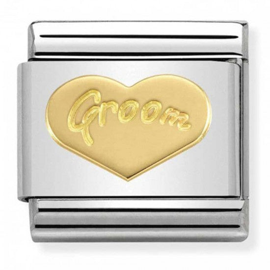 NOMINATION Gold Symbols Groom Heart Charm 030162/34