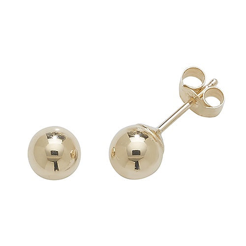 9ct Yellow Gold 5mm Ball Stud Earrings