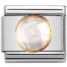 NOMINATION White Round CZ Charm 030605-010