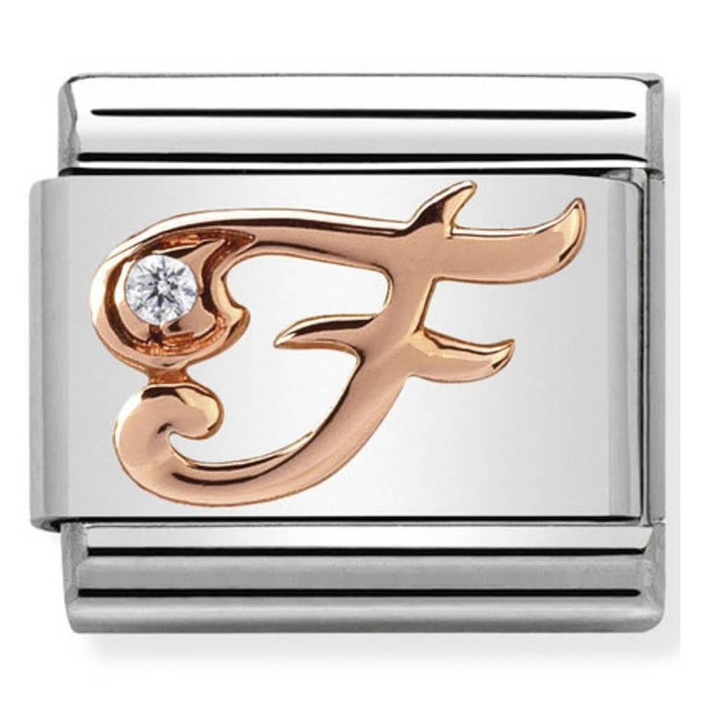 NOMINATION CZ Letter F Charm 430310-06