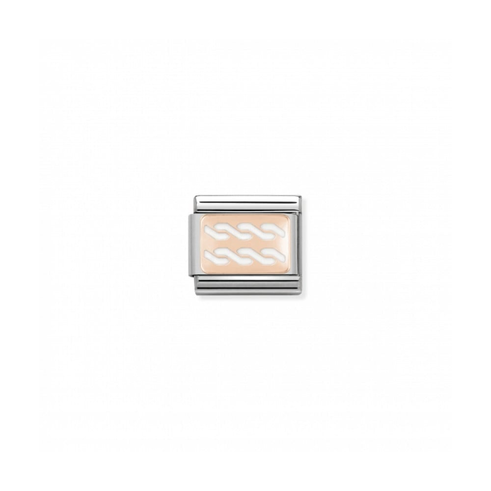 NOMINATION CLASSIC Rose Gold White Plaits Charm 430201/05