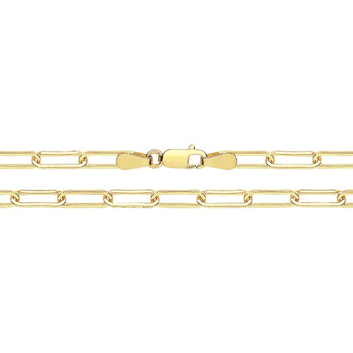 9ct Yellow gold Paperclip Chain Bracelet 7" 2.7g