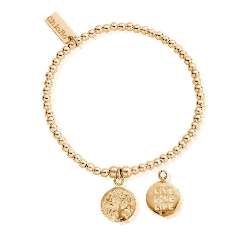 ChloBo Gold Plated Cute Charm Live Love Life Bracelet GBCC213