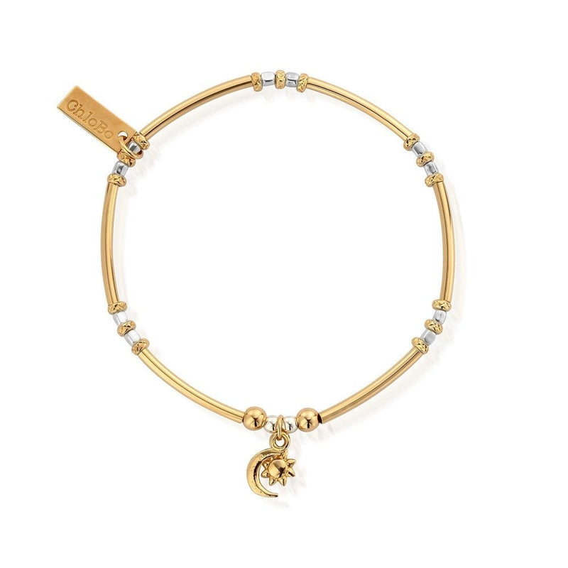 ChloBo Gold and Silver Dainty Moon and Sun Bracelet GMBMNCR1097