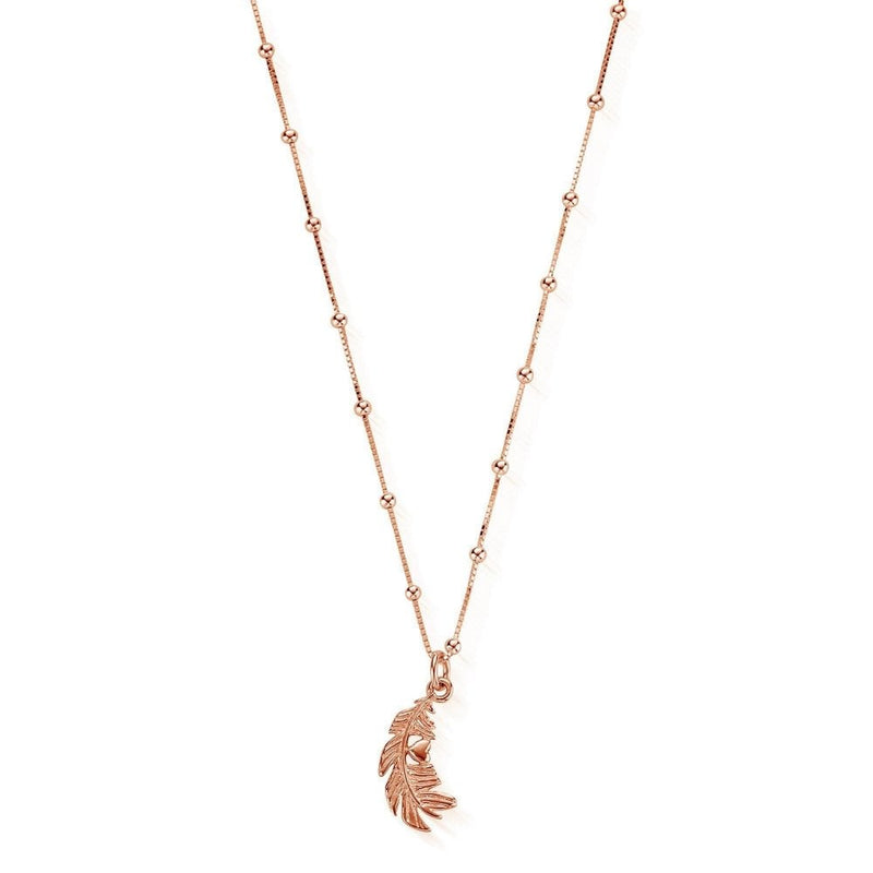 ChloBo Rose Necklace with Feather Heart Pendant RNBB597