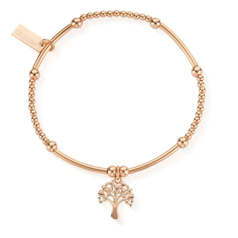 ChloBo Rose Gold Plated Cute Mini Heart Tree of Life Bracelet RBCM1088