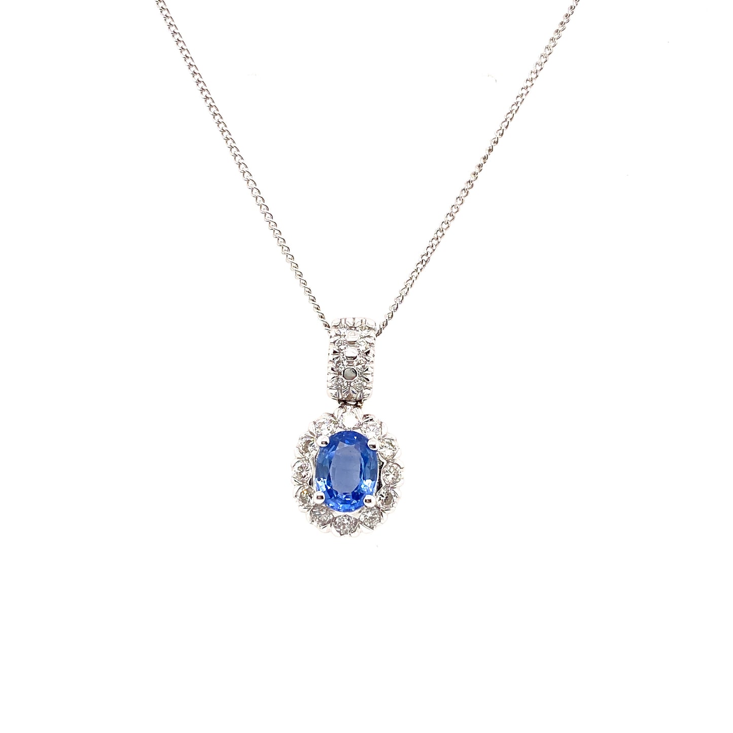 18ct Gold Sapphire & Diamond Pendant