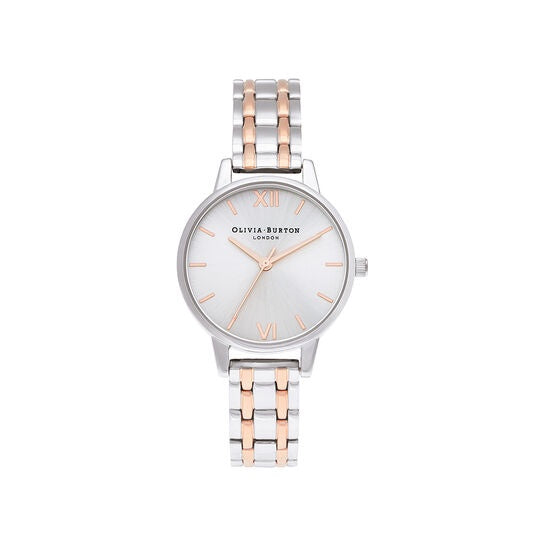 Olivia Burton Midi Dial Silver & Pale Rose Gold Watch OB16EN01