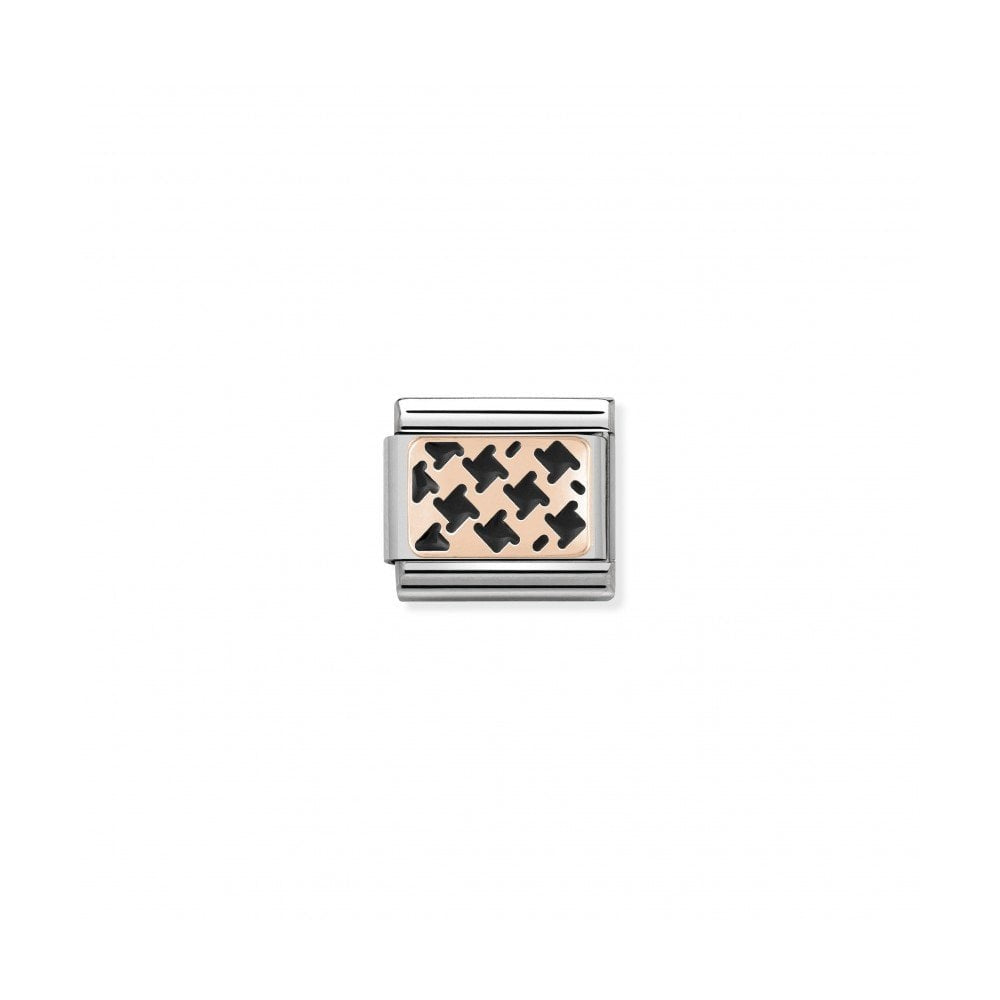 NOMINATION CLASSIC Rose Gold Black Houndstooth Charm 430201/01