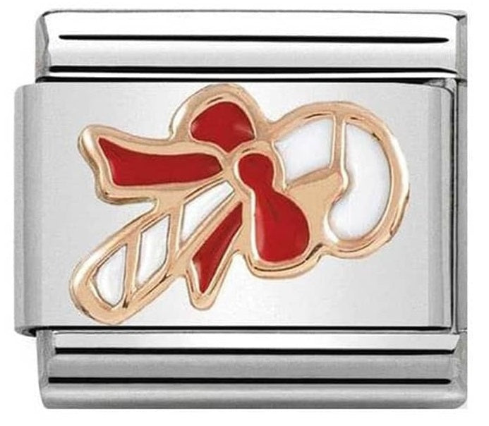 NOMINATION Gold Enamel Candy Cane Charm 430203-04