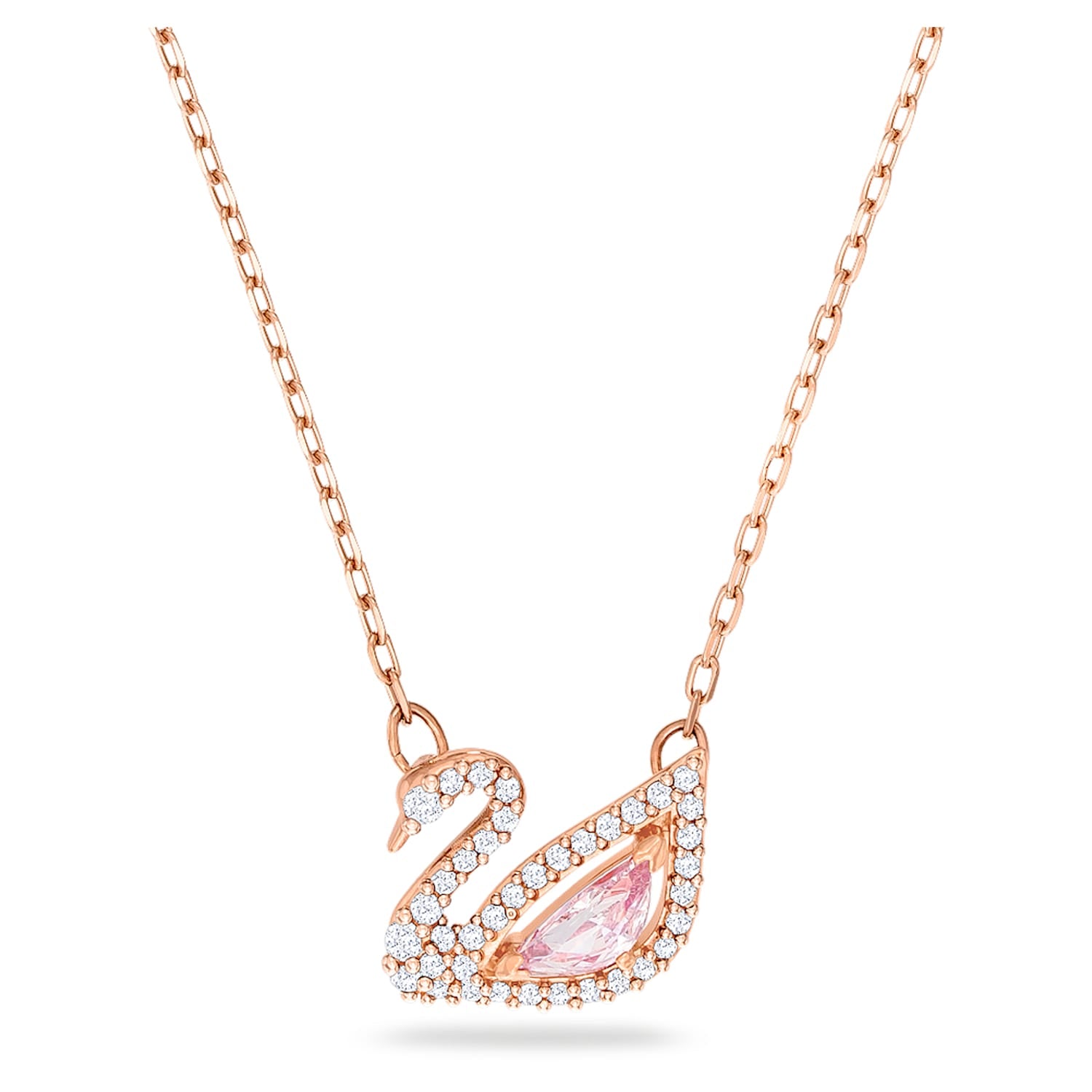 Swarovski Dazzling Swan Necklace Pink rose tone 5469989