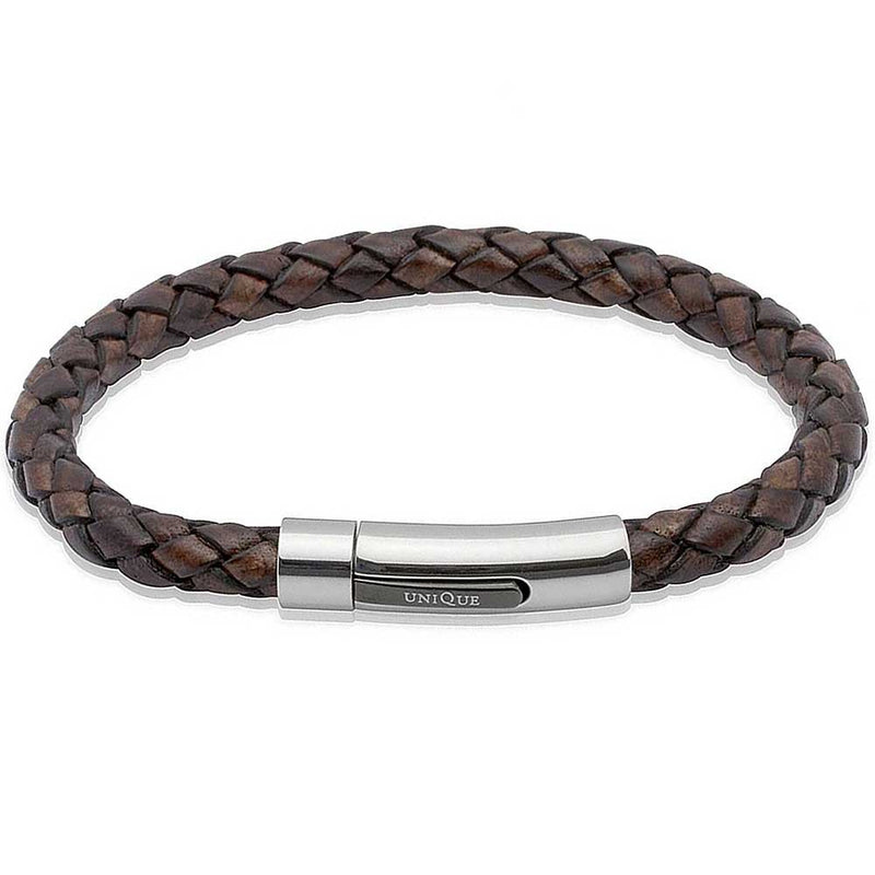 Unique & Co Dark Brown Leather Bracelet B170ADB/21cm