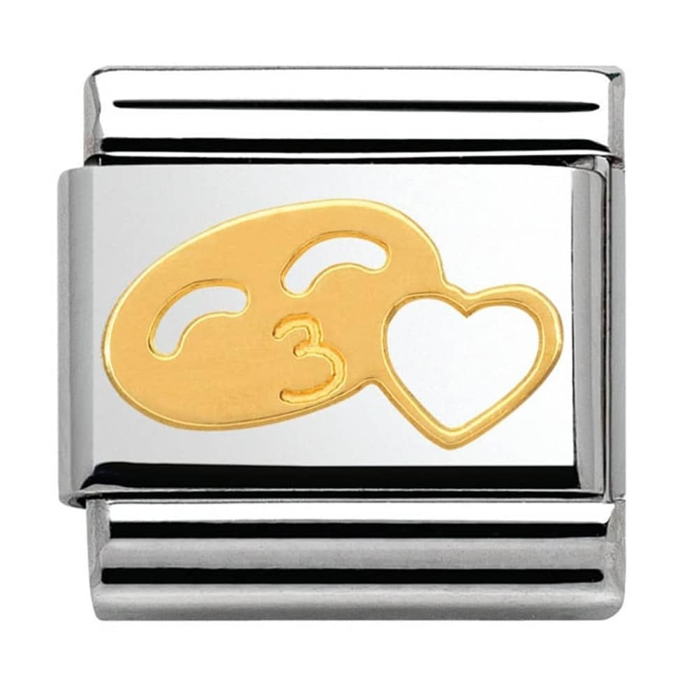 NOMINATION CLASSIC Gold Valentine Smile With Heart Charm 030161/06