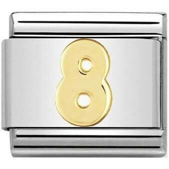 NOMINATION Gold Number 8 Charm 030102-08