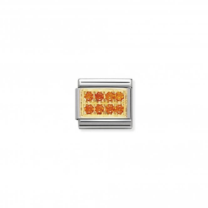 NOMINATION Composable Classic Pave Gold Zirconia Orange Link 030314/09