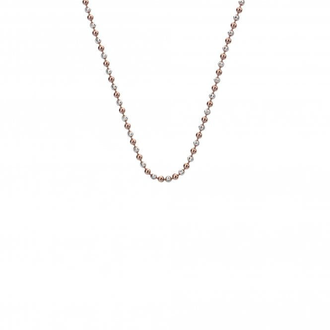 Hot Diamonds Silver And Rose Gold Bead 24" Chain CH056
