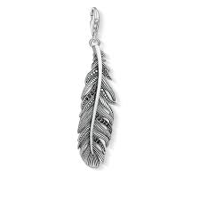 Thomas Sabo Silver Oxidised Feather Pendant Y0022-643-11