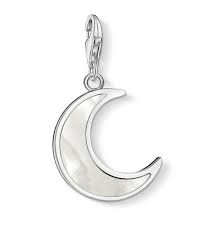 Thomas Sabo Silver Pearl Crescent Moon Charm 1536-029-14