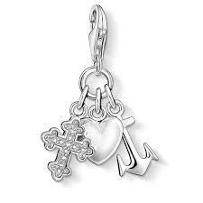 Thomas Sabo Silver Faith Love Hope Charm 0409-051-14