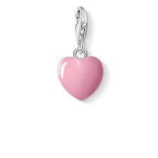 Thomas Sabo Silver Pink Heart Charm 0565-007-9