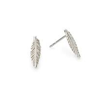 ALEX AND ANI Providence Collection Feather Earrings Silver PC14SPE03S