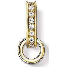 Thomas Sabo Yellow Gold Plated & White Zirconia Charm Carrier X0264-414-14