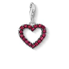 Thomas Sabo Silver Red Open Work Heart Charm 1476-639-10